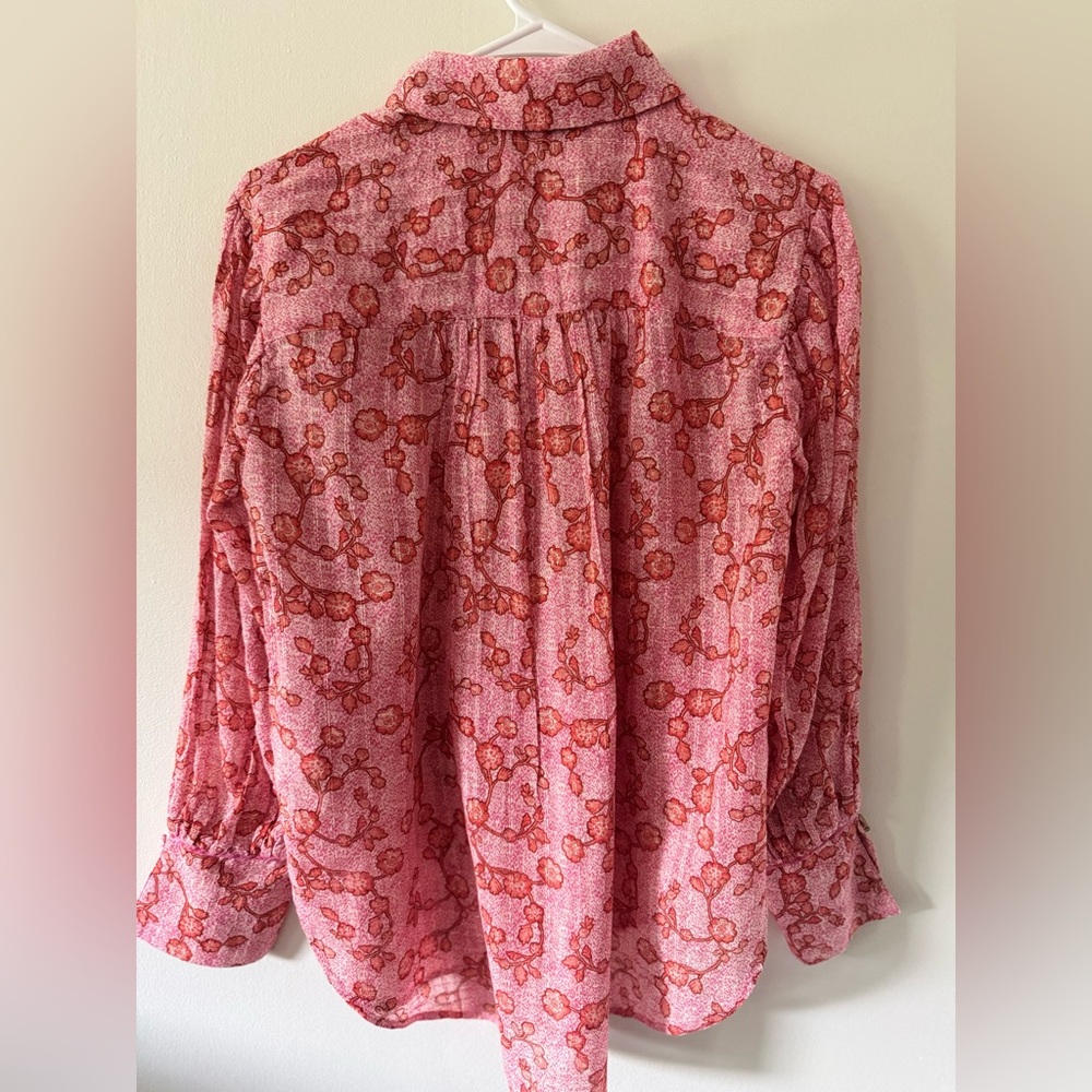 Sam Edelman Women's Nora Pleated Buttoned-Front Top Size S - Picture 4 of 5